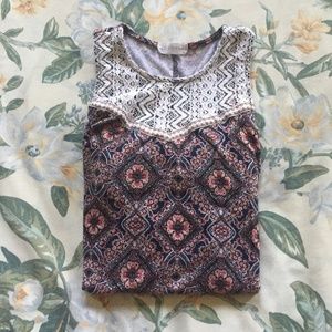 Boho Full Tilt Floral Crocheted Stretchy Tank Top